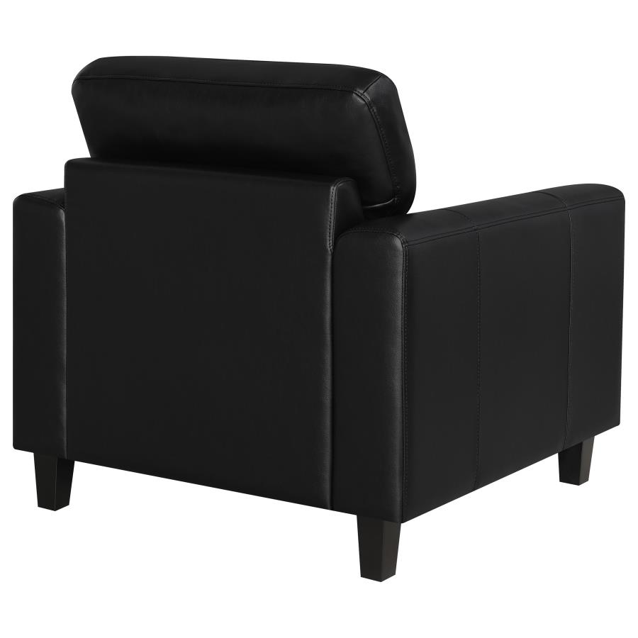 Scotland Faux Leather Upholstered Track Arm Chair Black view 7