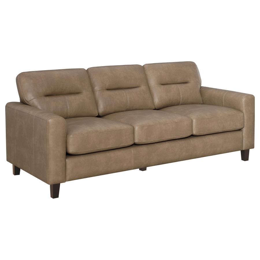 Scotland 2-piece Faux Leather Upholstered Sofa Set Brown view 3
