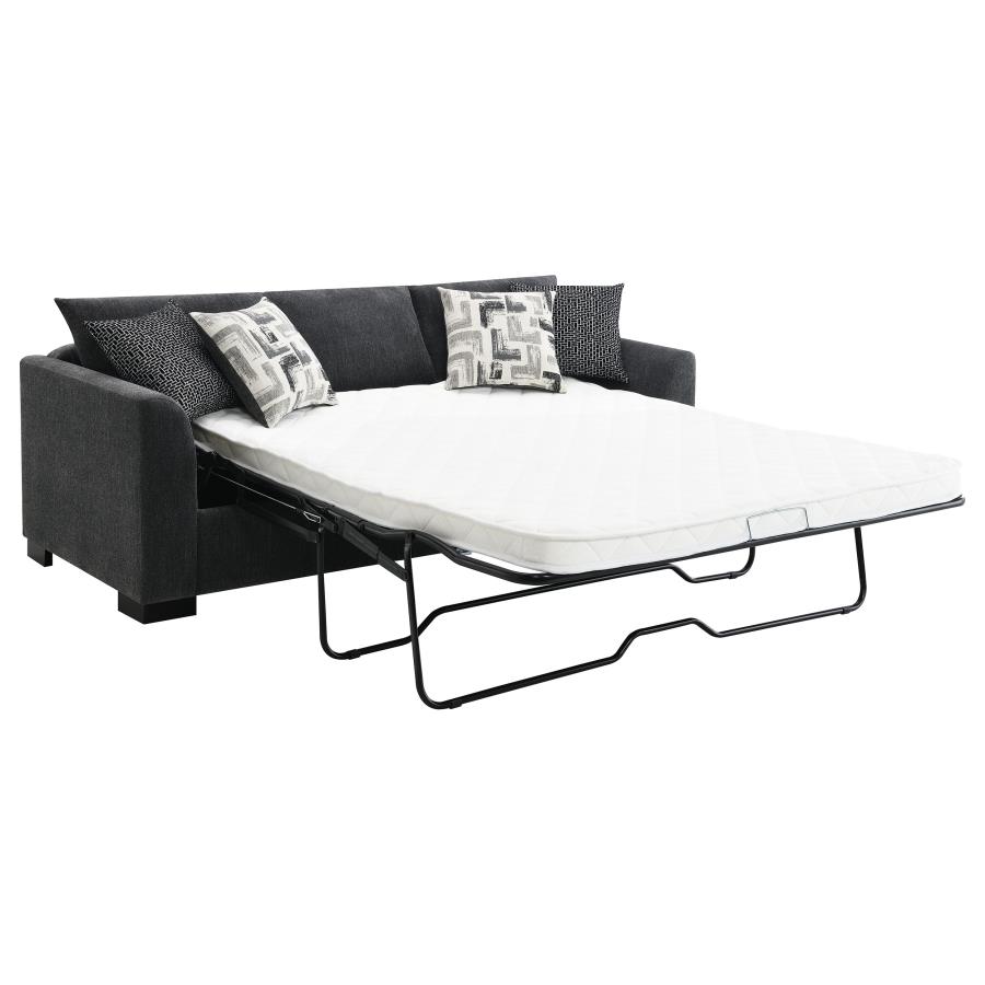 Storey Upholstered Sleeper Sectional Chaise Sofa Dark Grey view 6