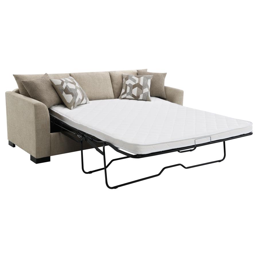 Storey Upholstered Sleeper Sectional Chaise Sofa Camel view 6