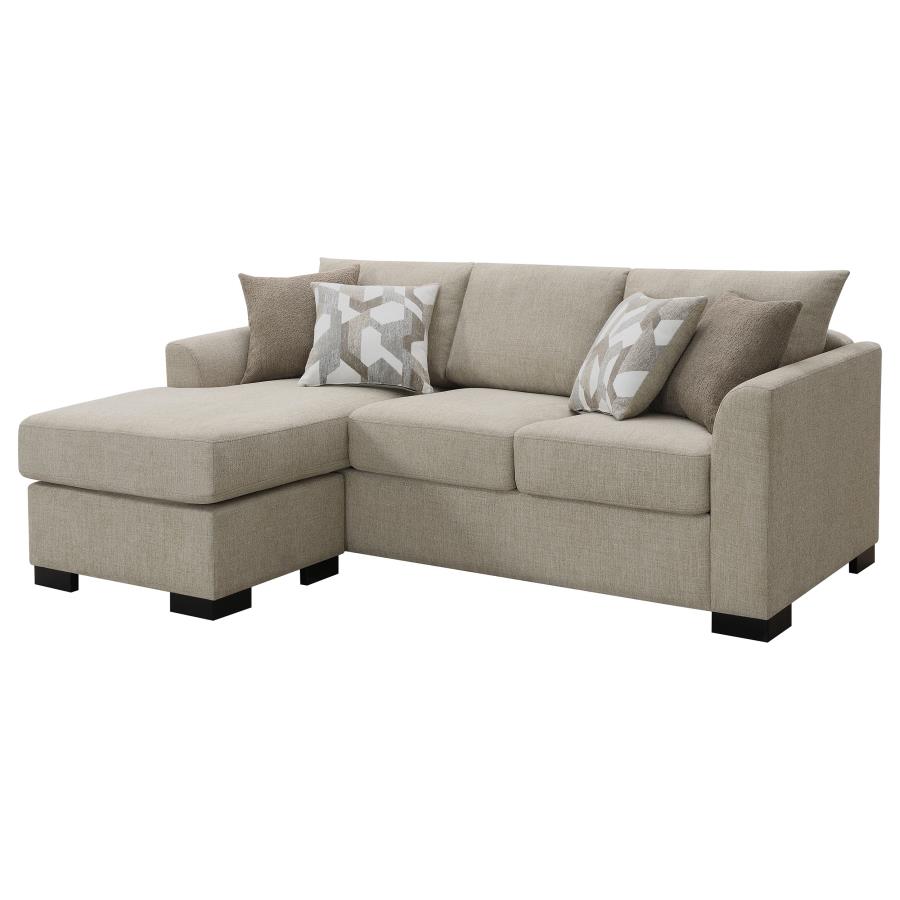 Storey Upholstered Sleeper Sectional Chaise Sofa Camel view 7