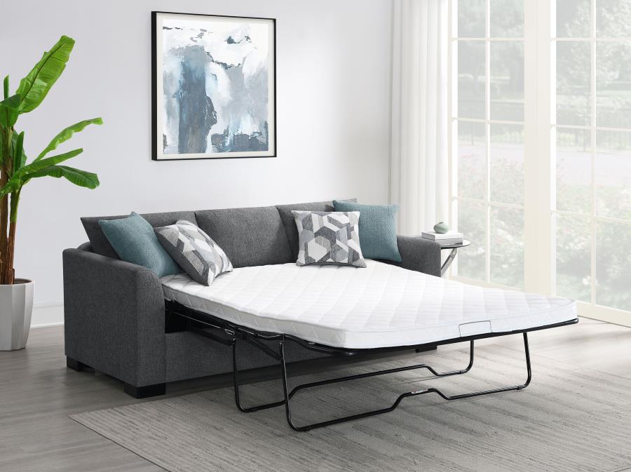 Storey Upholstered Sleeper Sectional Chaise Sofa Grey view 4