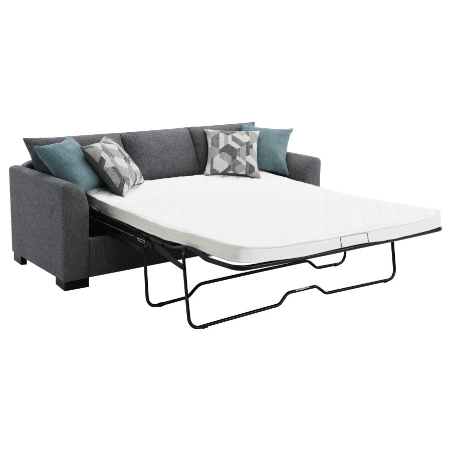 Storey Upholstered Sleeper Sectional Chaise Sofa Grey view 6