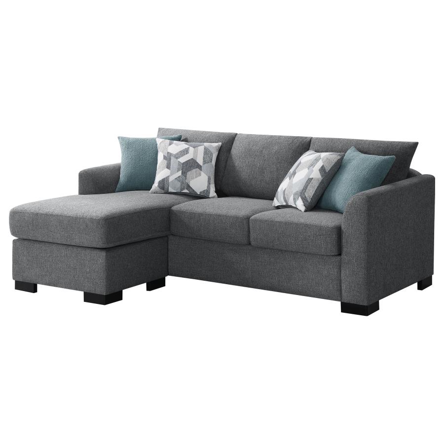 Storey Upholstered Sleeper Sectional Chaise Sofa Grey view 7