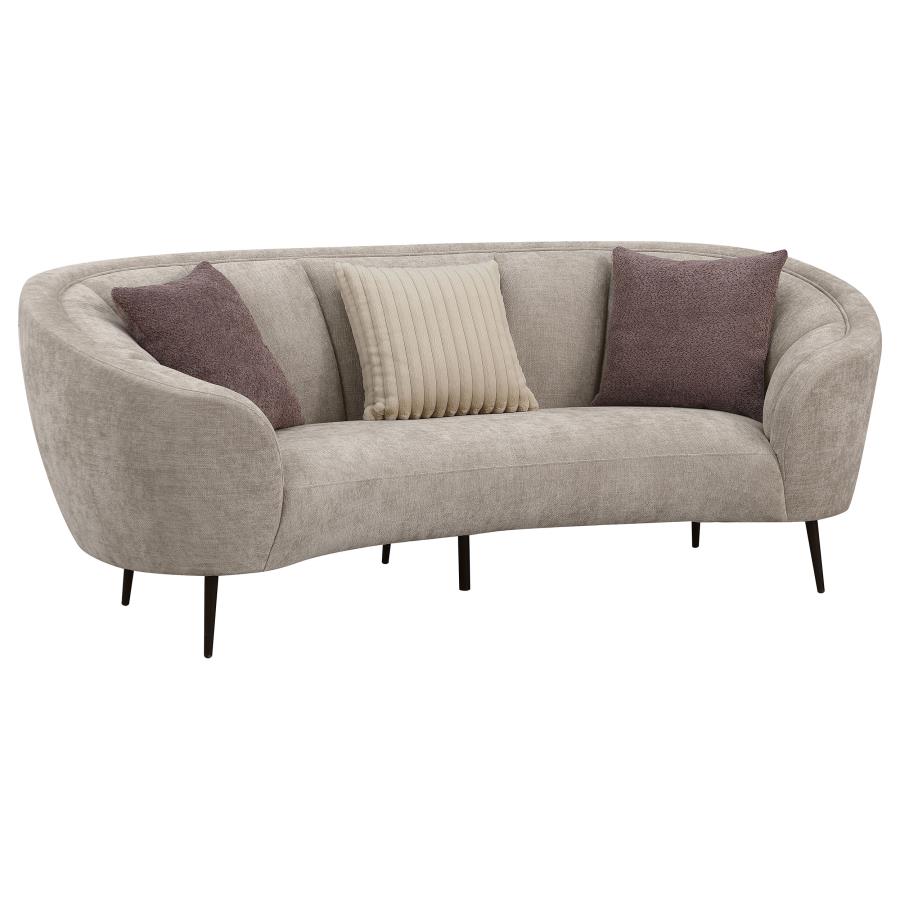 Ellorie 2-piece Upholstered Curved Sofa Set Beige view 3