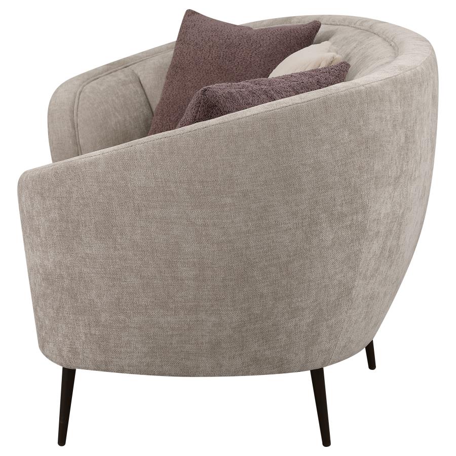 Ellorie Upholstered Channel Back Curved Sofa Beige view 5