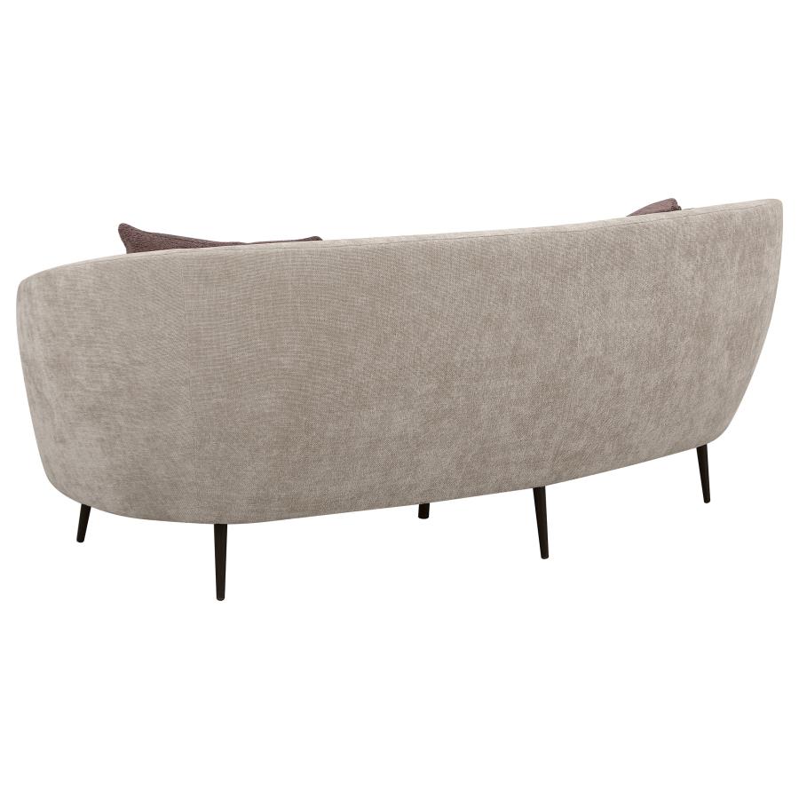 Ellorie Upholstered Channel Back Curved Sofa Beige view 6