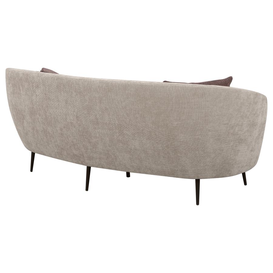 Ellorie Upholstered Channel Back Curved Sofa Beige view 7