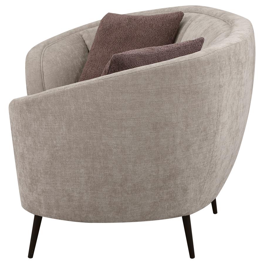 Ellorie Upholstered Channel Back Curved Loveseat Beige view 5