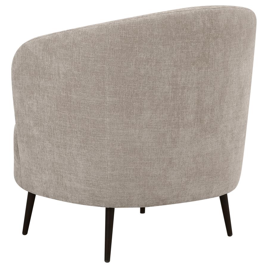 Ellorie Upholstered Channel Back Curved Chair Beige view 6