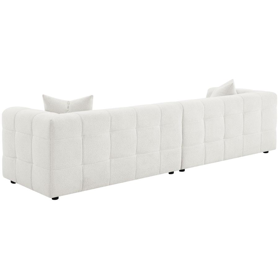 Everly Boucle Upholstered Extra Long Sofa Off White view 6
