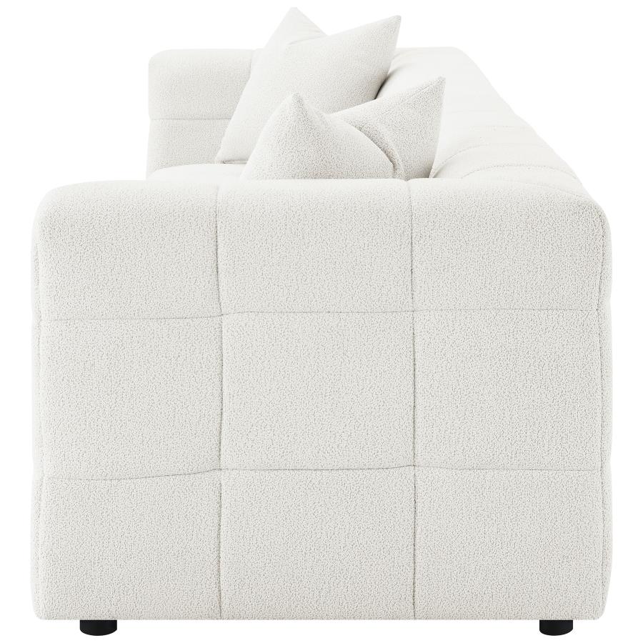 Everly Boucle Upholstered Extra Long Sofa Off White view 5