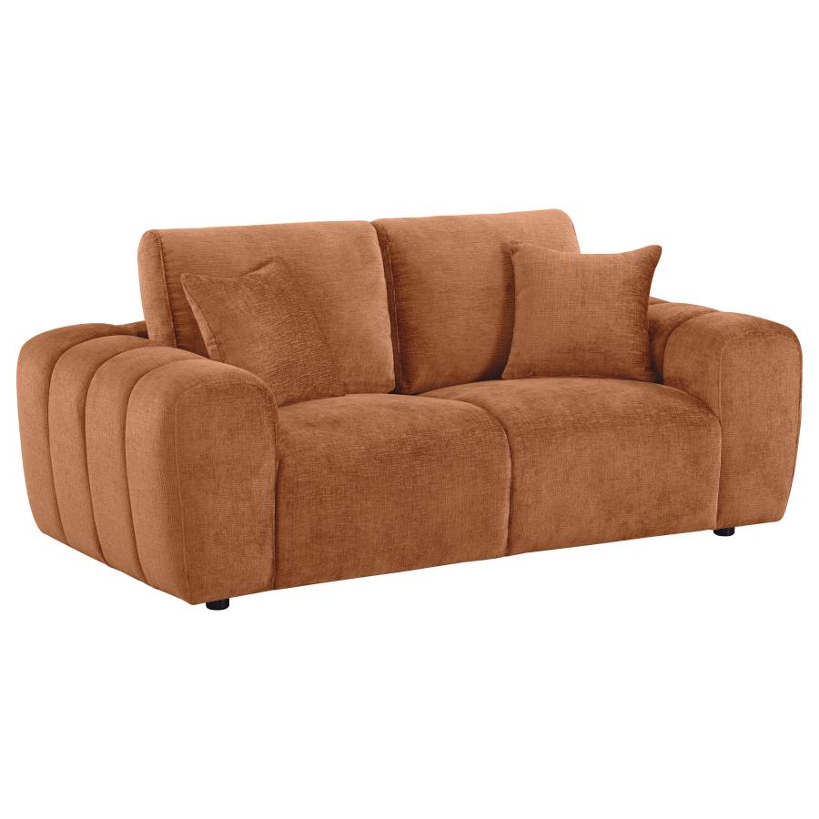 Burnett 2-piece Chenille Upholstered Sofa Set Burnt Orange view 5