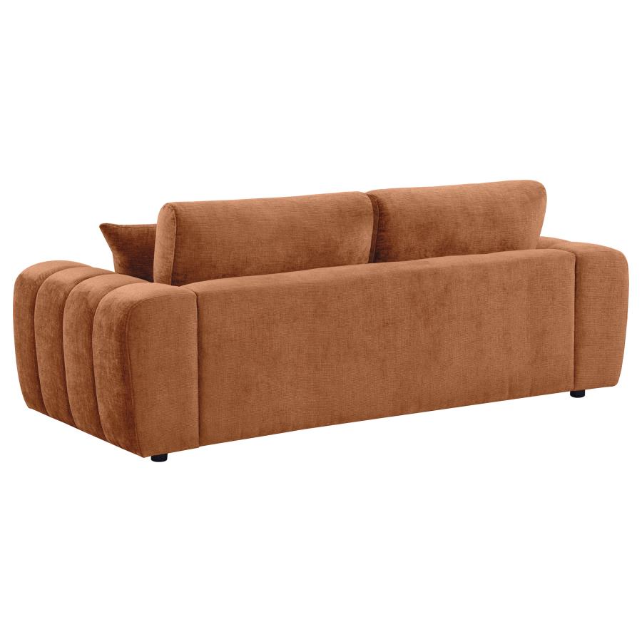 Burnett 4-piece Chenille Upholstered Sofa Set Burnt Orange view 4