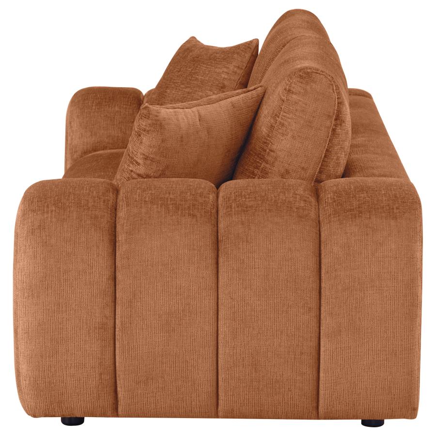 Burnett Chenille Upholstered Wide Arm Sofa Burnt Orange view 5