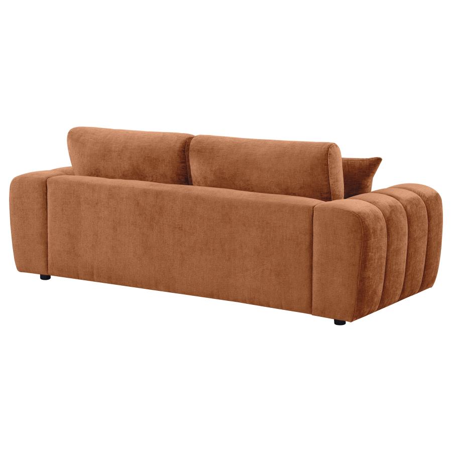 Burnett Chenille Upholstered Wide Arm Sofa Burnt Orange view 7