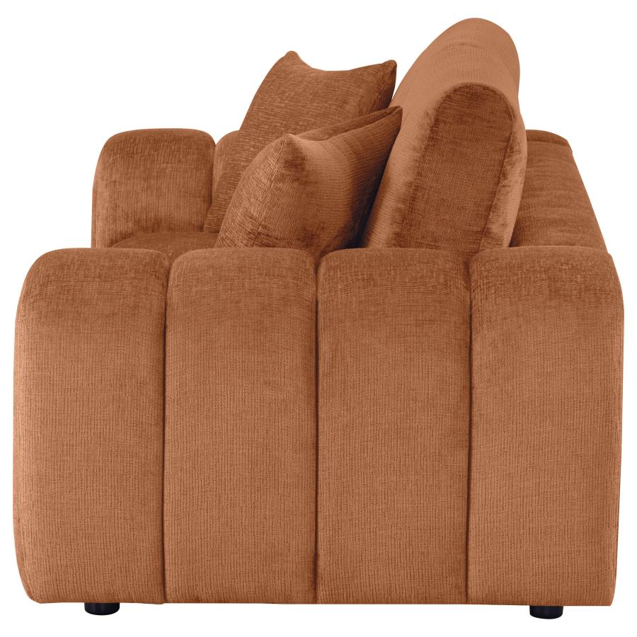 Burnett Chenille Upholstered Wide Arm Loveseat Burnt Orange view 5