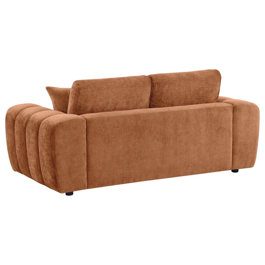 Burnett Chenille Upholstered Wide Arm Loveseat Burnt Orange view 6