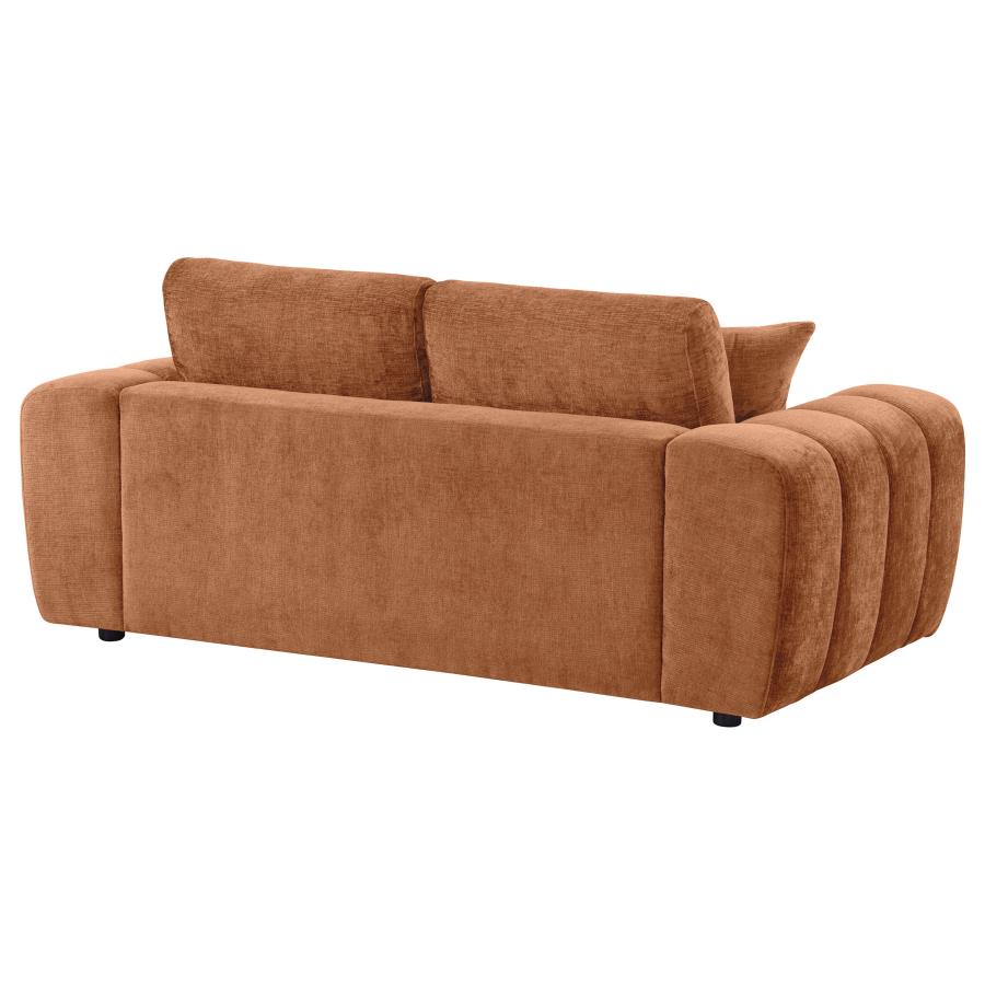Burnett Chenille Upholstered Wide Arm Loveseat Burnt Orange view 7