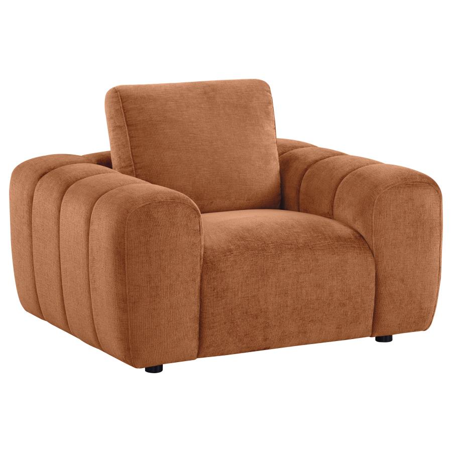 Burnett Chenille Upholstered Accent Chair Burnt Orange — Living Room Furniture
