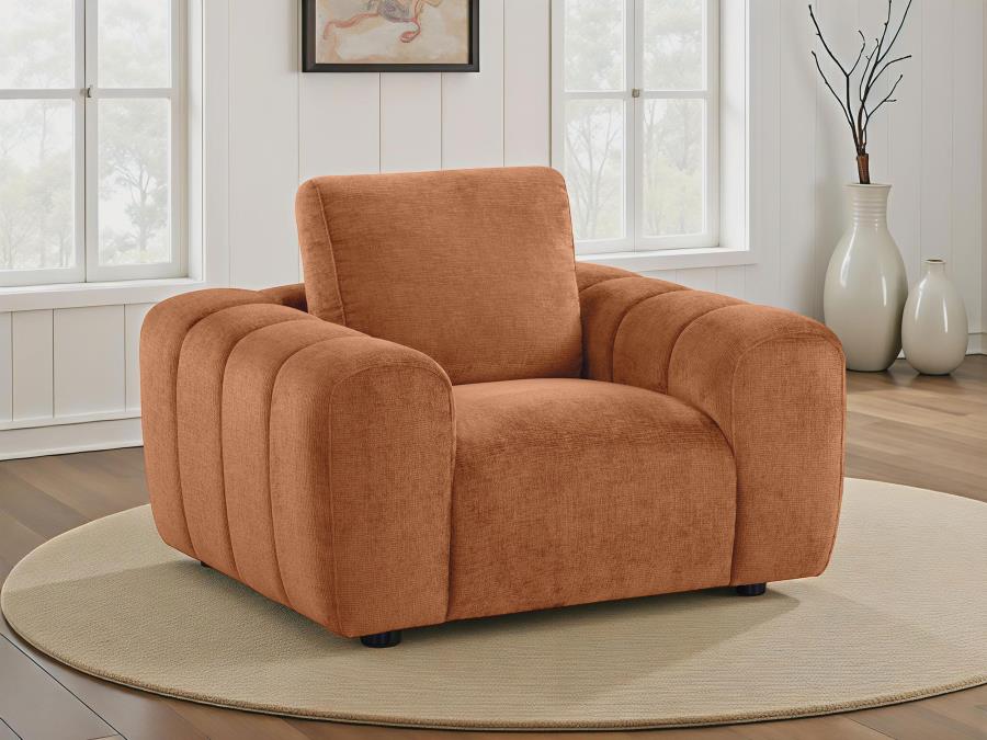 Burnett Chenille Upholstered Accent Chair Burnt Orange view 2