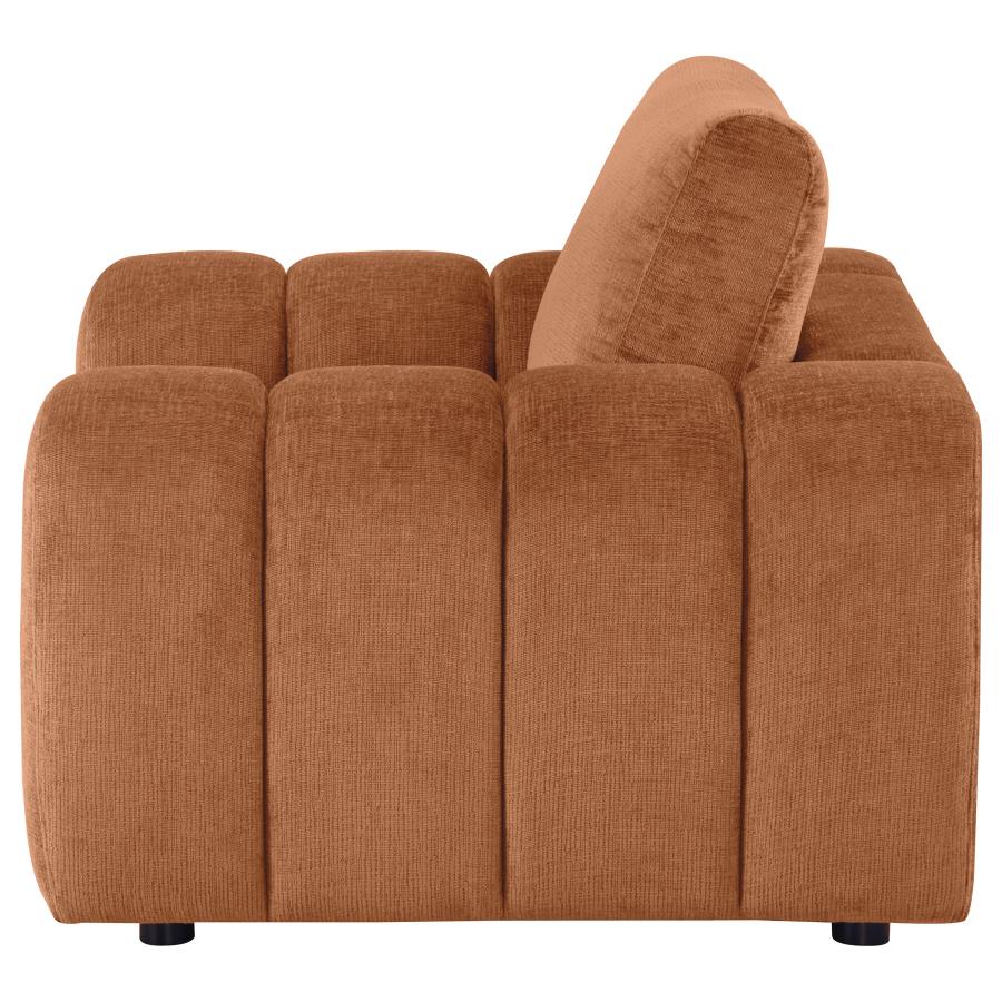 Burnett Chenille Upholstered Accent Chair Burnt Orange view 5