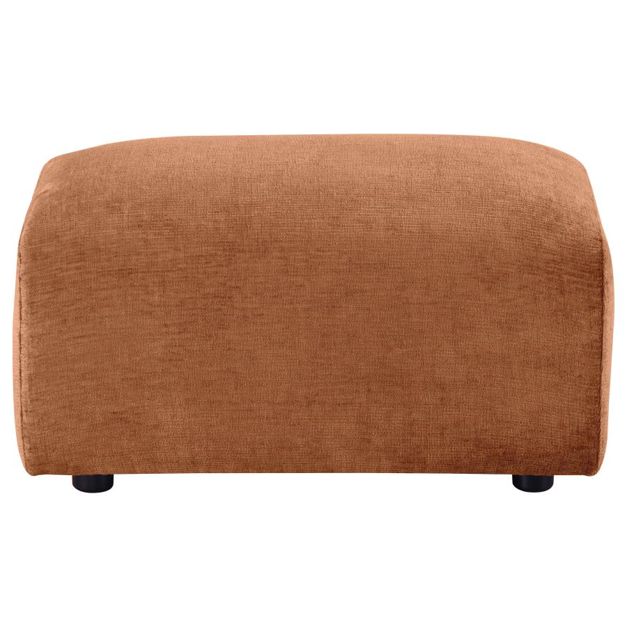 Burnett Chenille Upholstered Ottoman Burnt Orange view 3