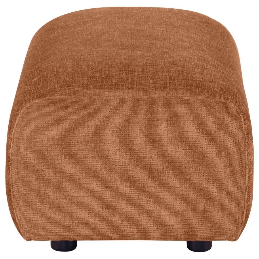 Burnett Chenille Upholstered Ottoman Burnt Orange view 4