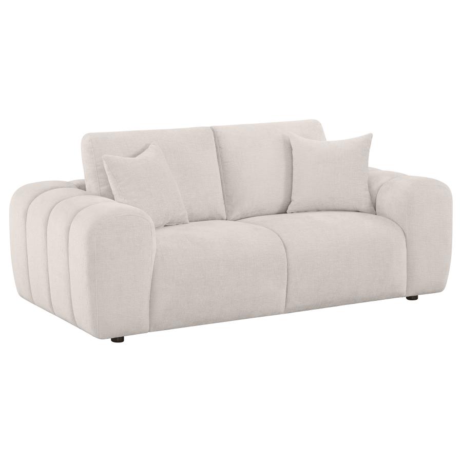 Burnett 2-piece Chenille Upholstered Sofa Set Ivory view 5