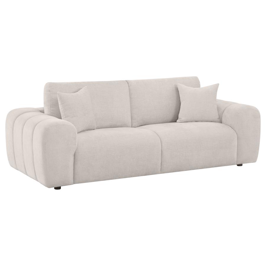 Burnett 3-piece Chenille Upholstered Sofa Set Ivory view 3