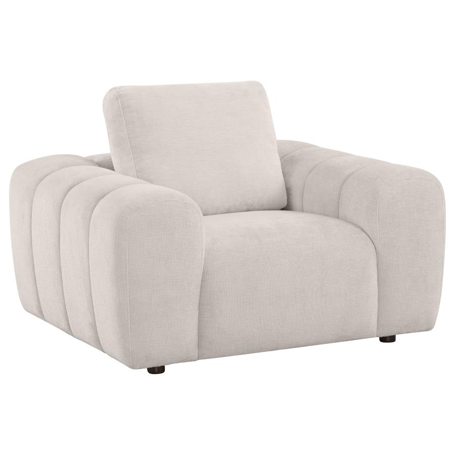 Burnett 3-piece Chenille Upholstered Sofa Set Ivory view 7