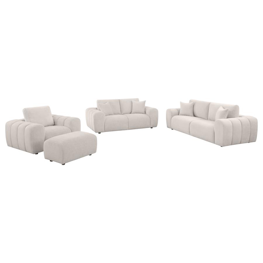 Burnett 4-piece Chenille Upholstered Sofa Set Ivory view 2