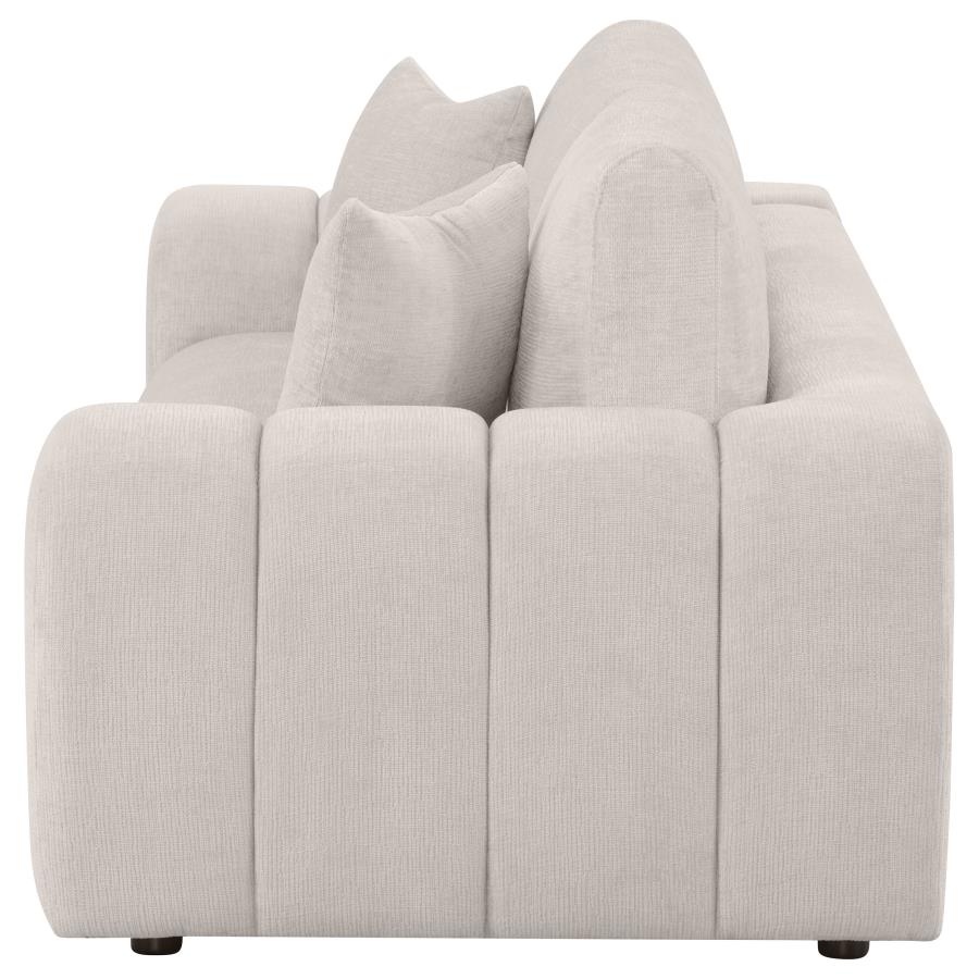 Burnett Chenille Upholstered Wide Arm Sofa Ivory view 5