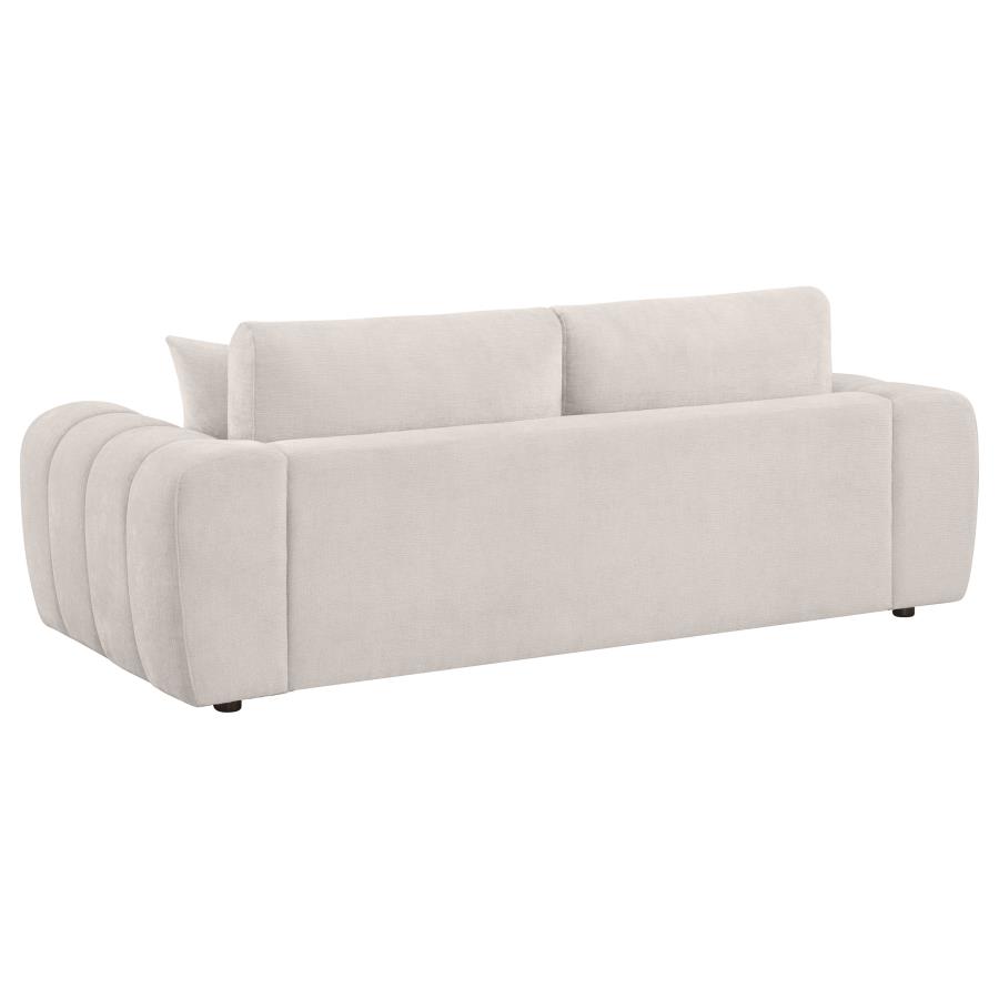 Burnett Chenille Upholstered Wide Arm Sofa Ivory view 6