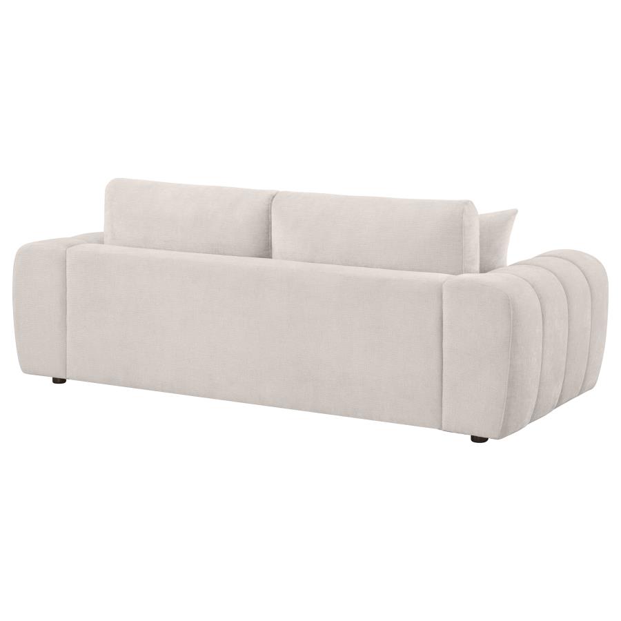 Burnett Chenille Upholstered Wide Arm Sofa Ivory view 7