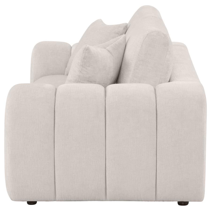 Burnett Chenille Upholstered Wide Arm Loveseat Ivory view 5