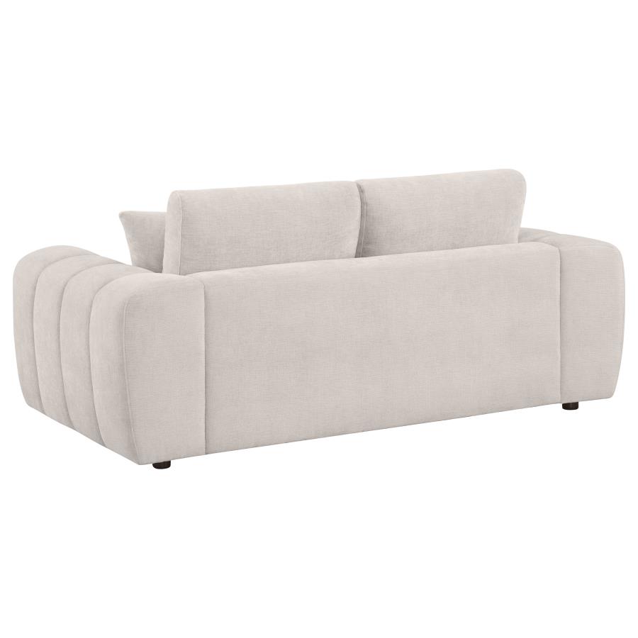 Burnett Chenille Upholstered Wide Arm Loveseat Ivory view 6