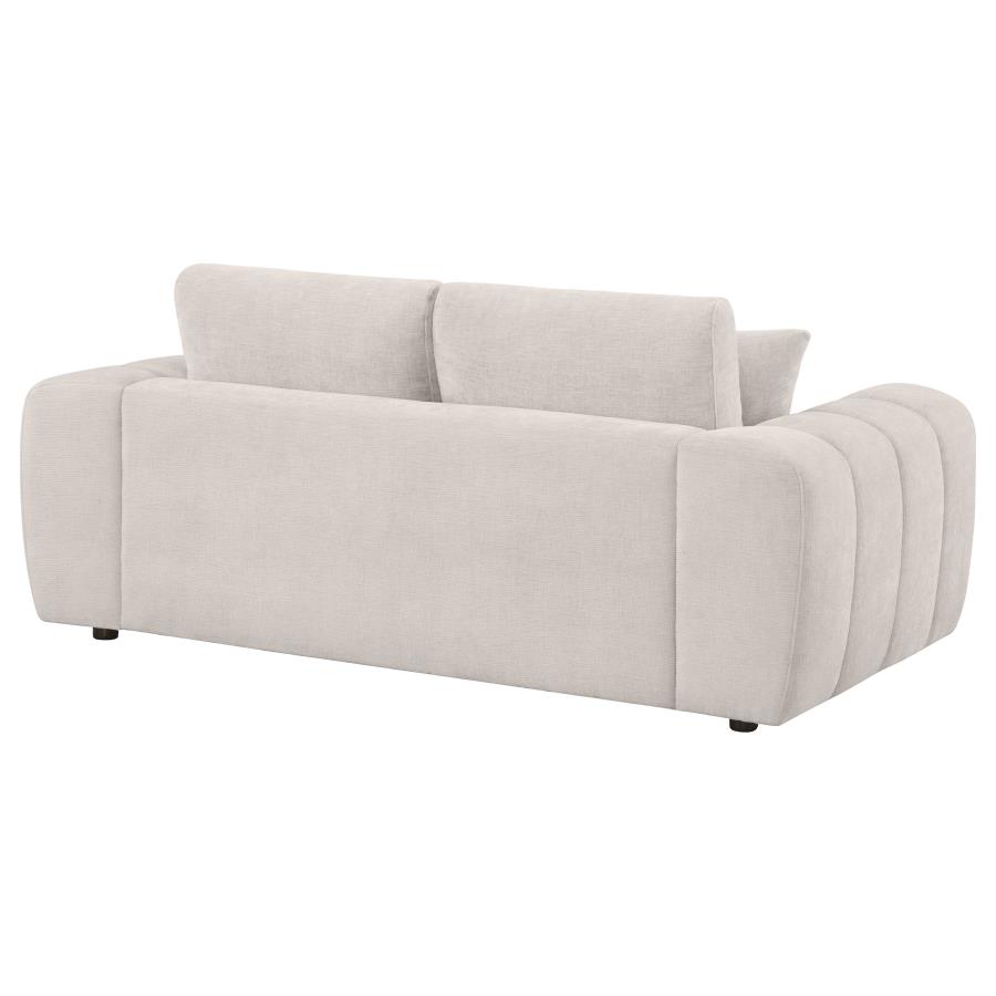 Burnett Chenille Upholstered Wide Arm Loveseat Ivory view 7