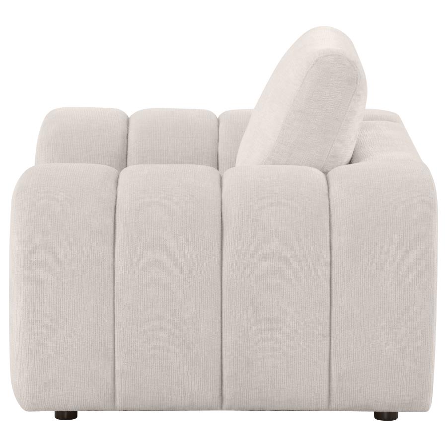Burnett Chenille Upholstered Accent Chair Ivory view 5