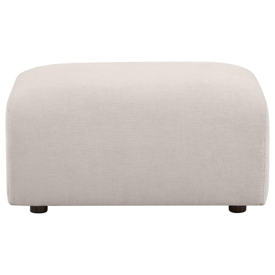 Burnett Chenille Upholstered Ottoman Ivory view 3