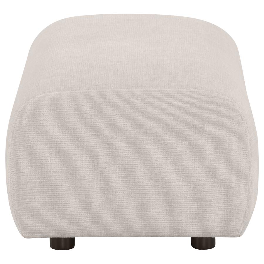 Burnett Chenille Upholstered Ottoman Ivory view 4