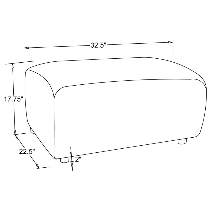 Burnett Chenille Upholstered Ottoman Ivory view 6