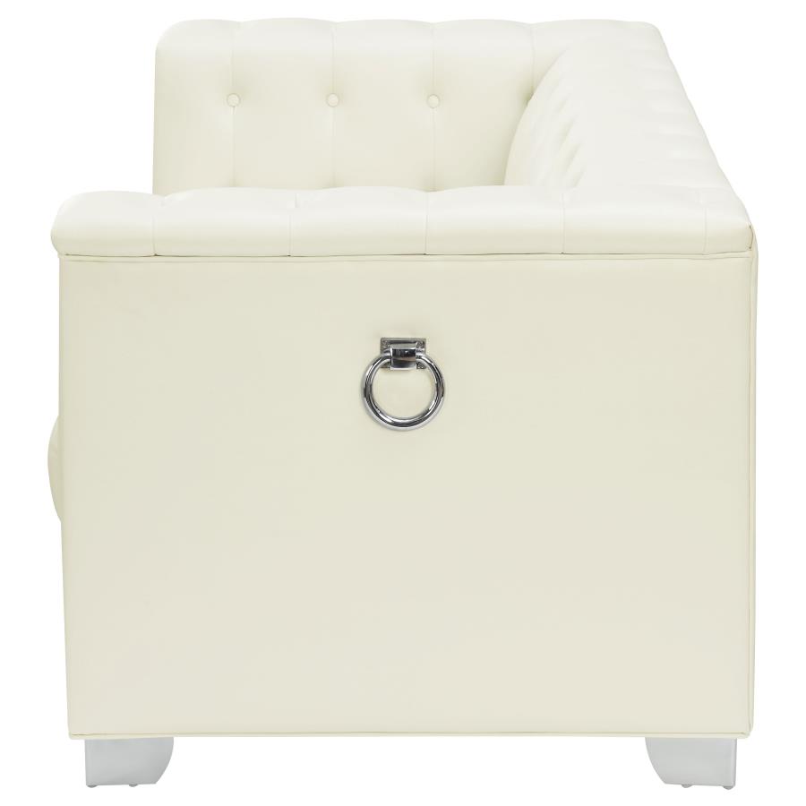 Chaviano Upholstered Track Arm Loveseat Pearl White view 5