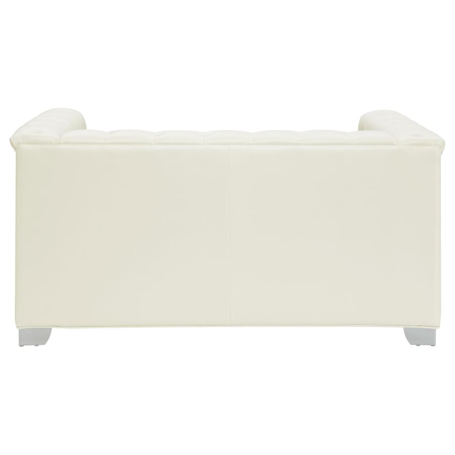 Chaviano Upholstered Track Arm Loveseat Pearl White view 6