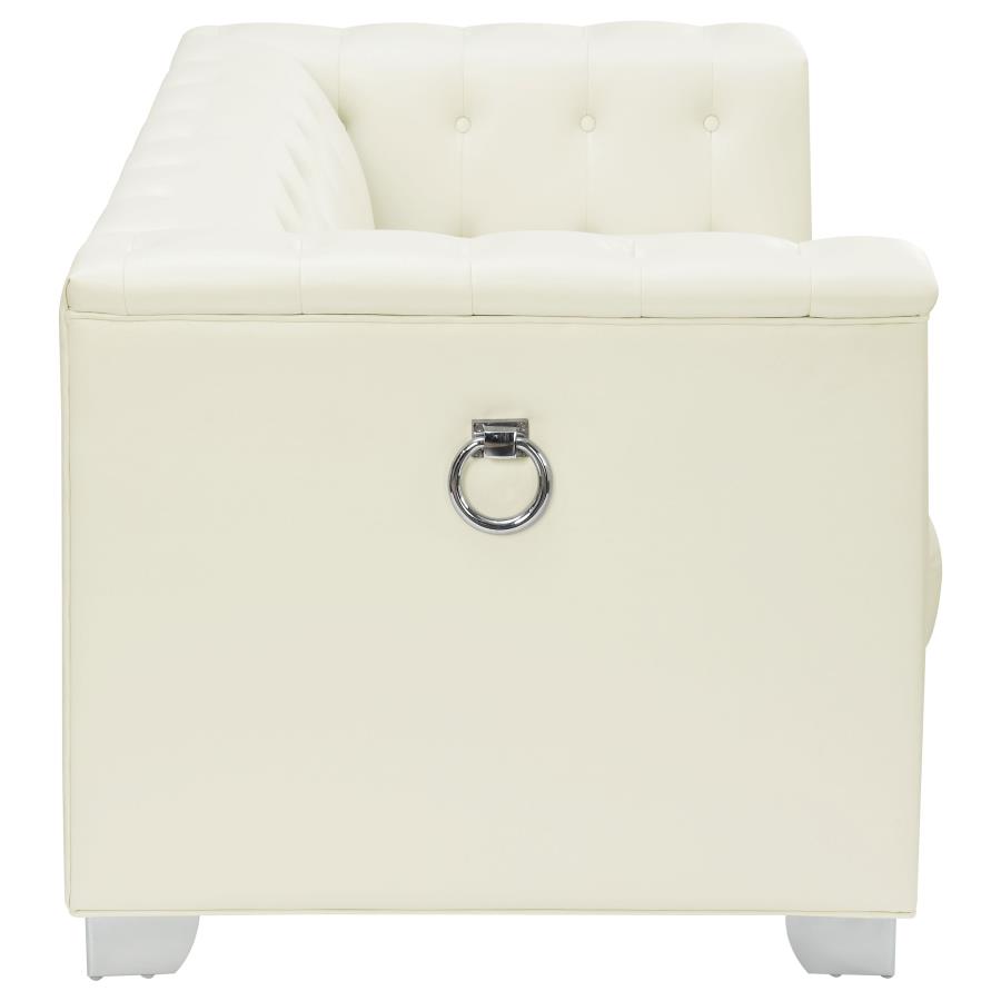 Chaviano Upholstered Track Arm Loveseat Pearl White view 7