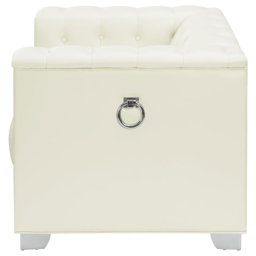Chaviano Upholstered Track Arm Accent Chair Pearl White view 5