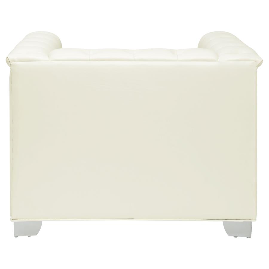 Chaviano Upholstered Track Arm Accent Chair Pearl White view 6