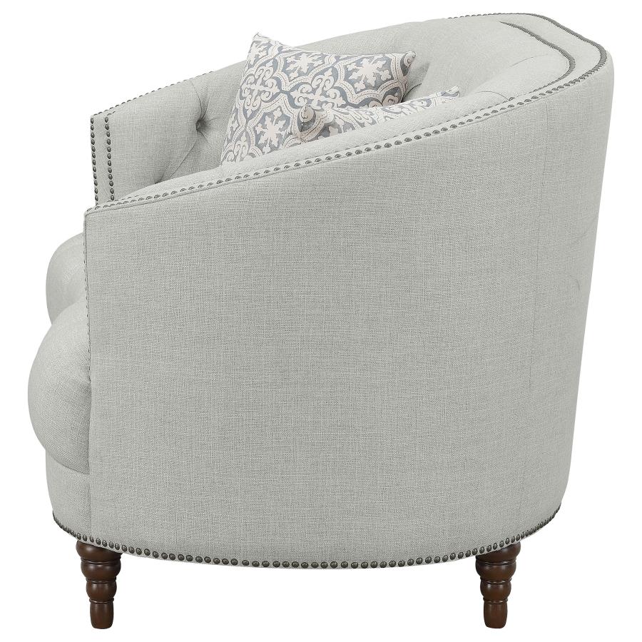 Avonlea Upholstered Sloped Arm Loveseat Grey Fabric view 5
