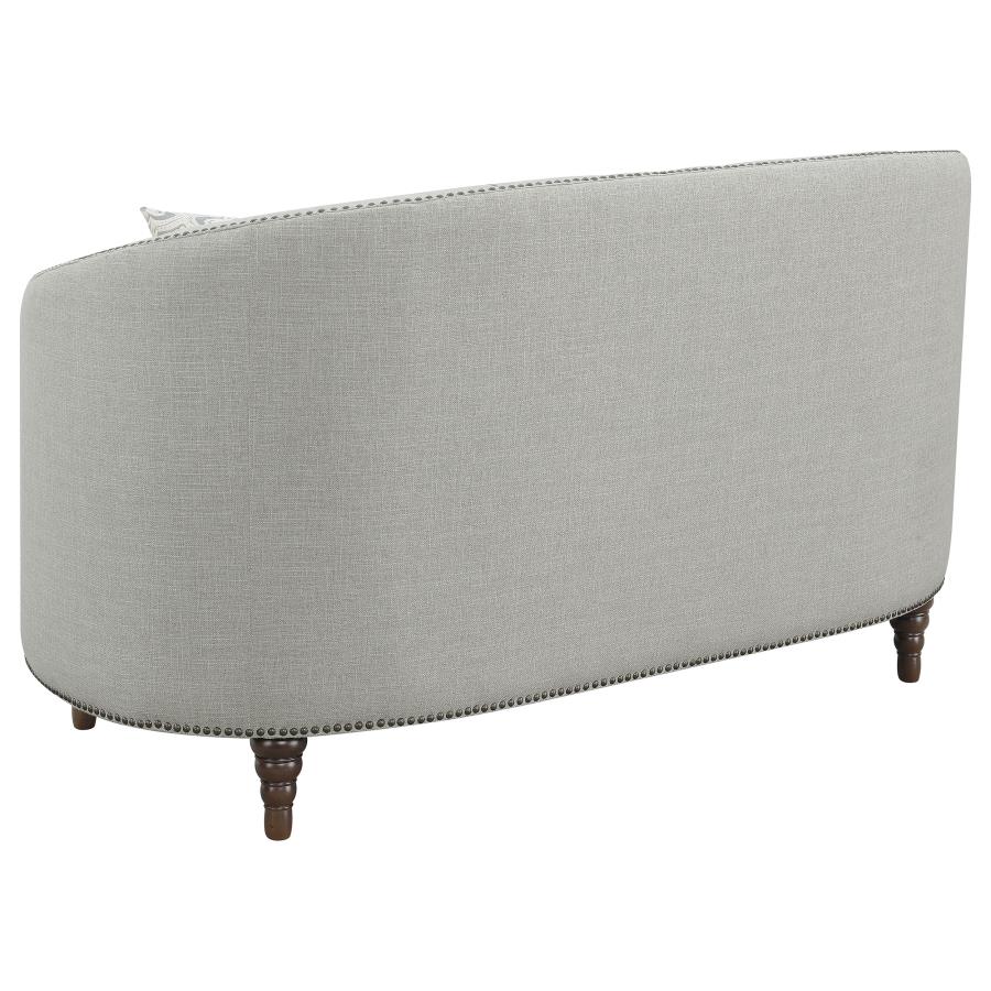 Avonlea Upholstered Sloped Arm Loveseat Grey Fabric view 6