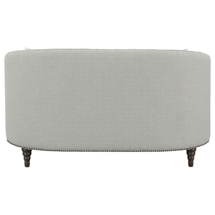 Avonlea Upholstered Sloped Arm Loveseat Grey Fabric view 7